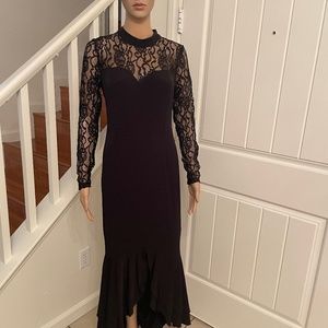 Black Lace Maxi Open Back Dress.